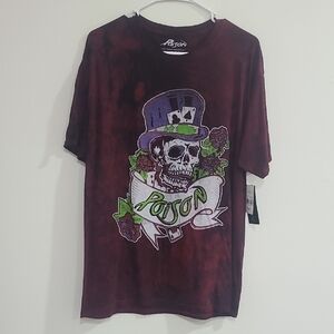 POISON NEW WITH TAGS LARGE SHIRT 2017 GLAM HAIR METAL TOUR CONCERT TIE DYE ROCK